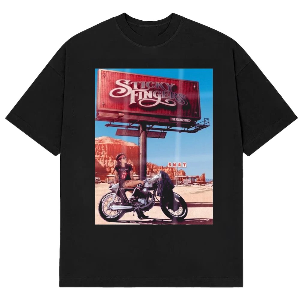 The Rolling Stones Merch Sticky Fingers Billboard Motorcycle Art Poster Shirt The Rolling Stones Fans Gifts