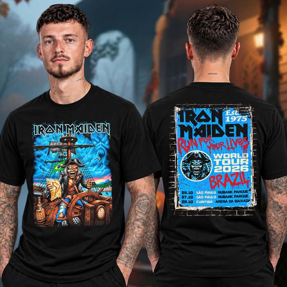 Iron Maiden Merch Brazil Run For You Lives World Tour 2026 Shirt Iron Maiden Concert Tee