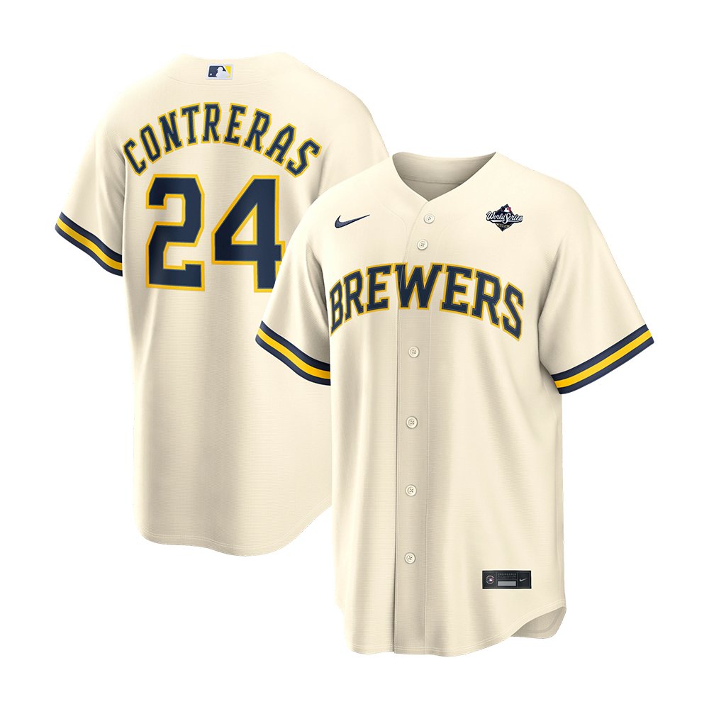 William Contreras Milwaukee Brewers Merch 2026 World Series Jersey Best Brew Crew Gifts