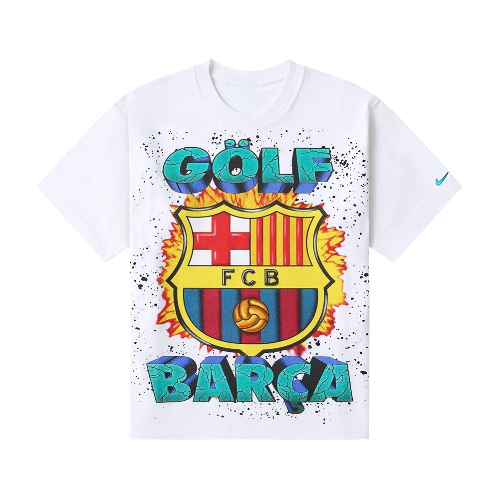 FC Barcelona x Golf Wang Merch White T-Shirt FC Barcelona Clothing Presents For Fans