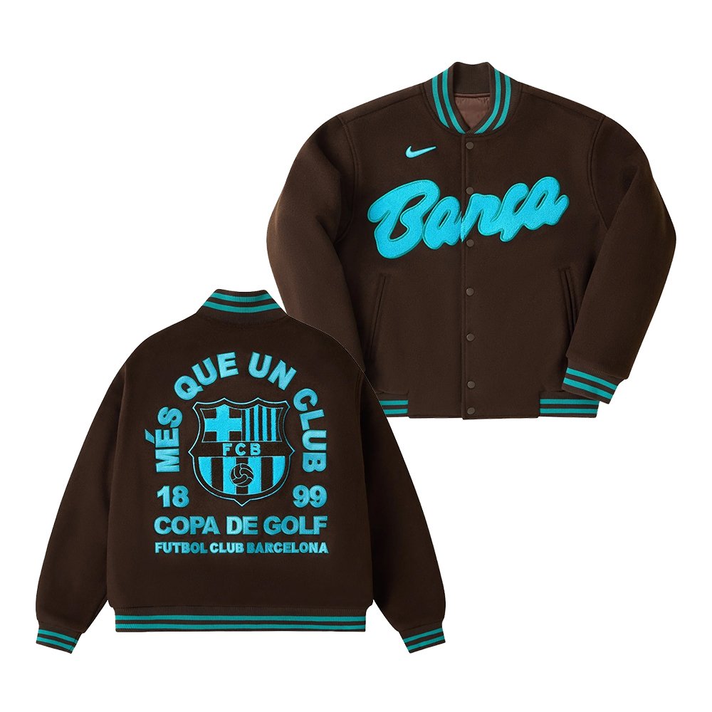 FC Barcelona x Golf Wang Merch Fcb Letterman Jacket FC Barcelona Clothing