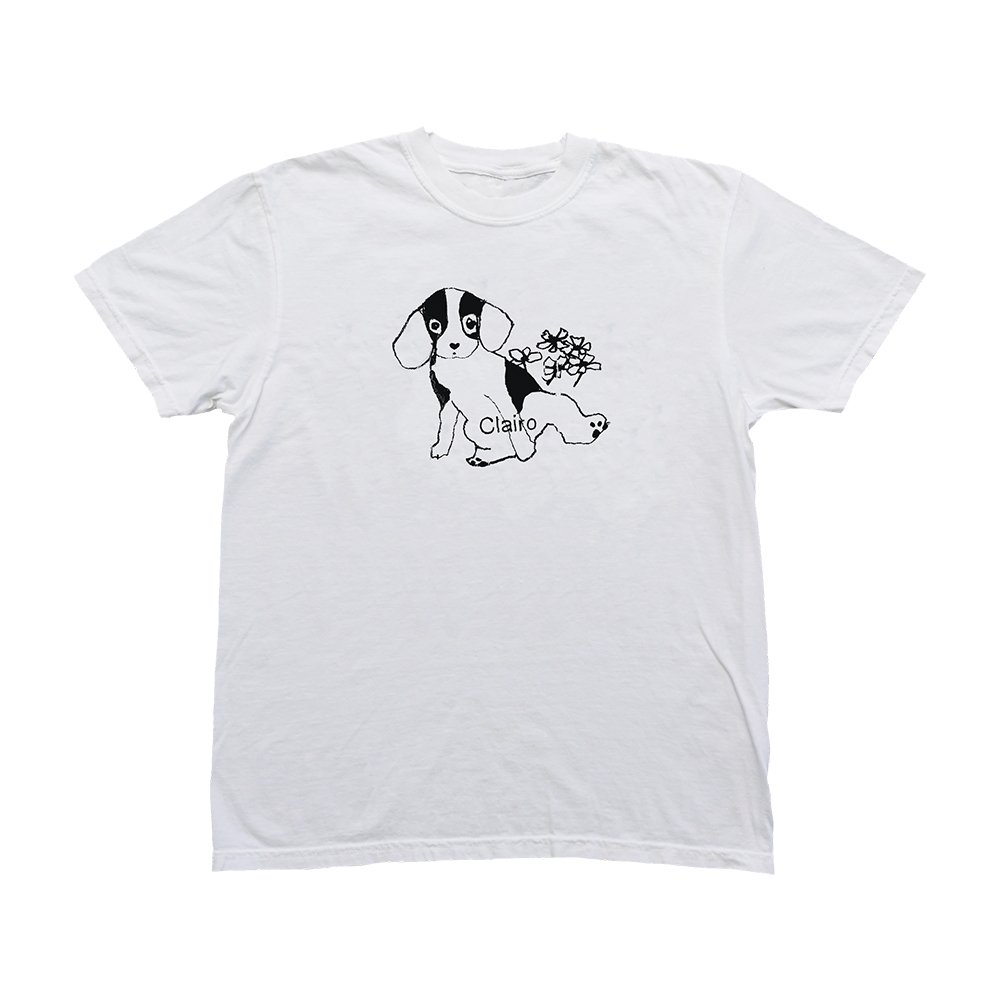 Clairo Merch Flower Puppy White Shirt Clairo Clothing Unique Gifts For Fans