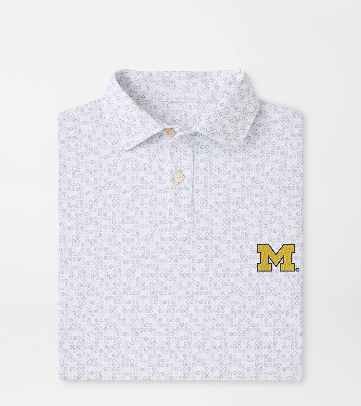 Peter Millar x Michigan Wolverines Merch Bases Loaded Polo Shirt Michigan NCAA Apparel