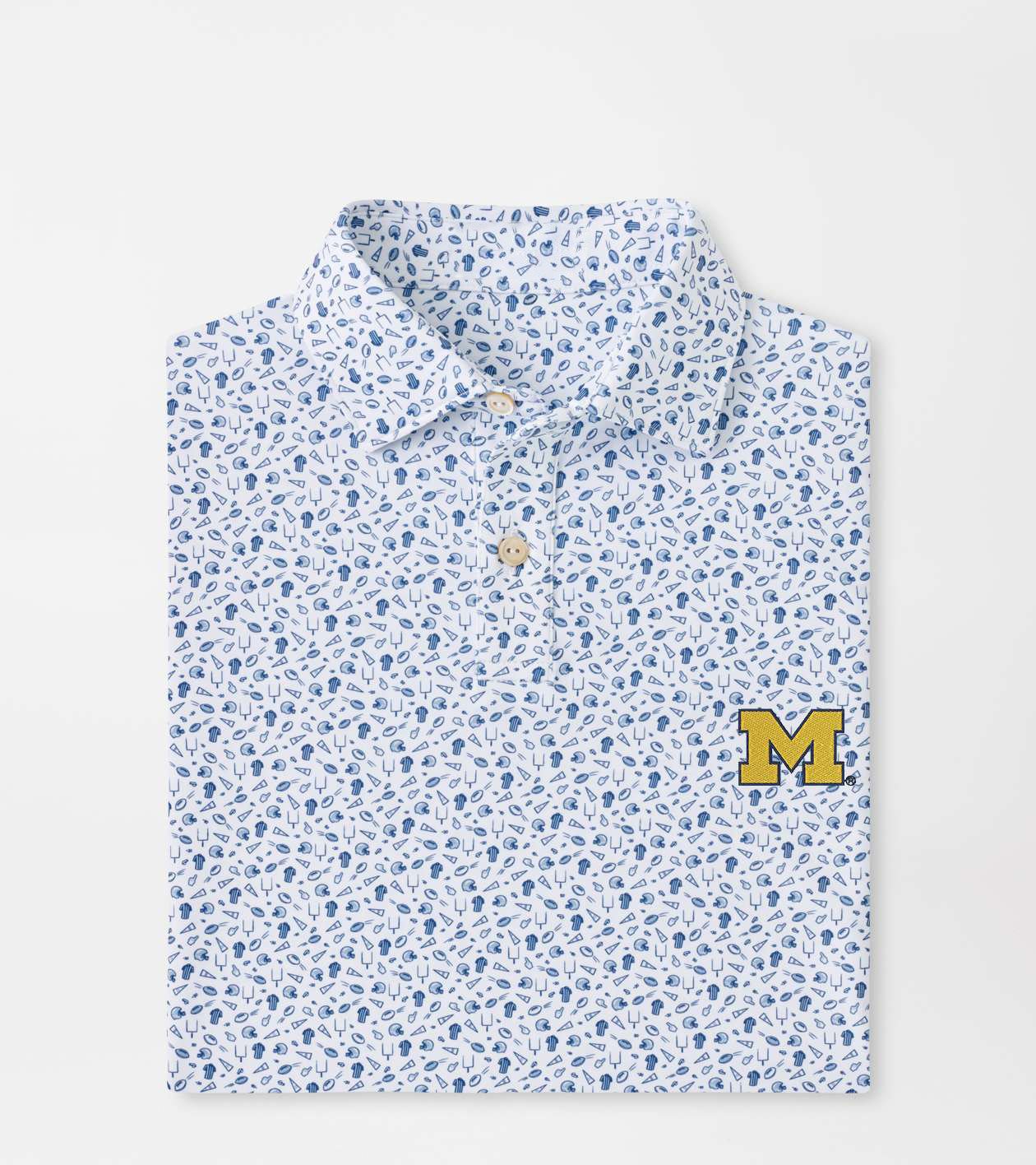Peter Millar x Michigan Wolverines Merch Michigan Kick Off Polo Shirt NCAA Game Day Apparel