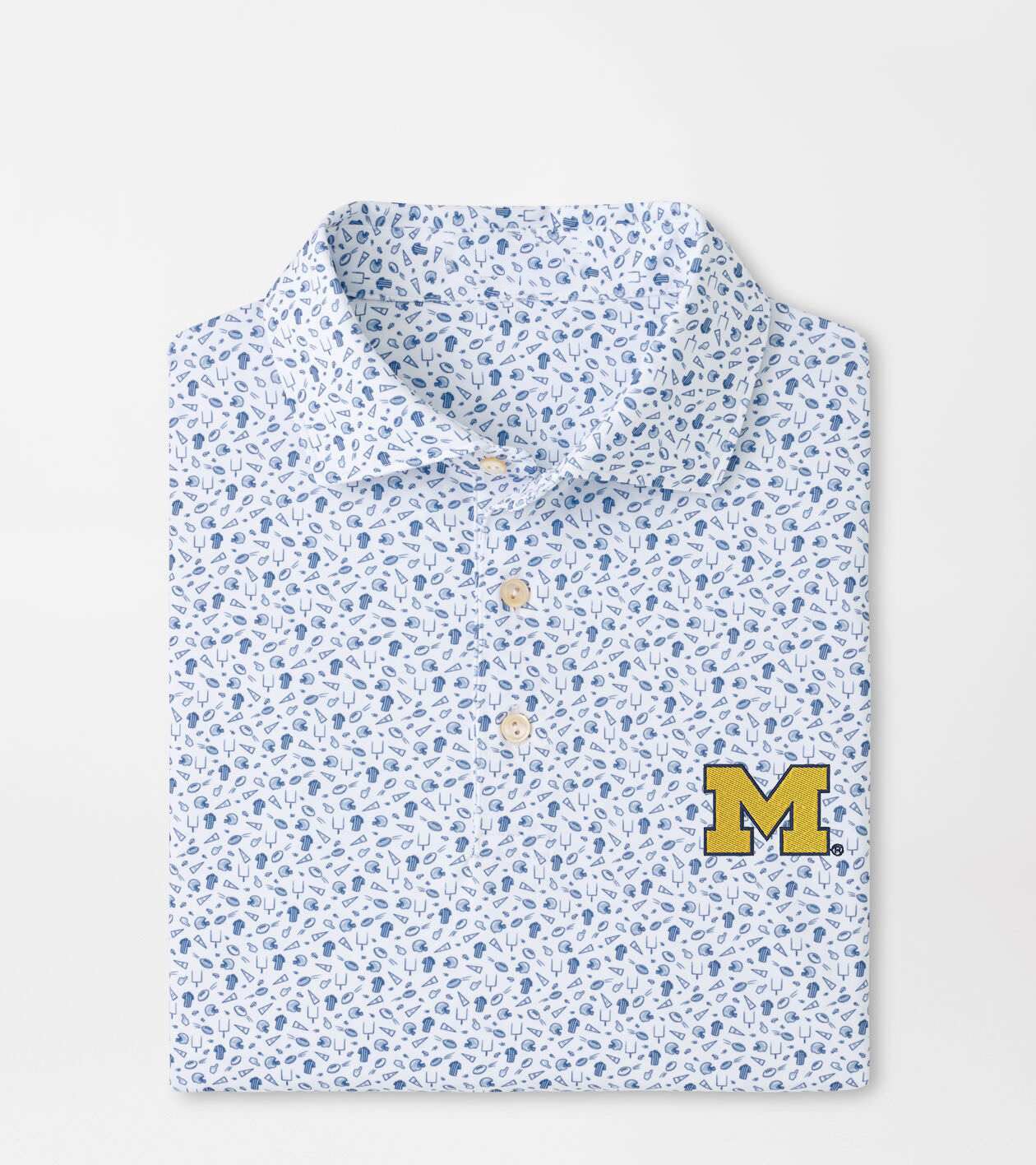 Peter Millar x Michigan Wolverines Merch Michigan Kick Off Polo Shirt NCAA Wolverines Apparel