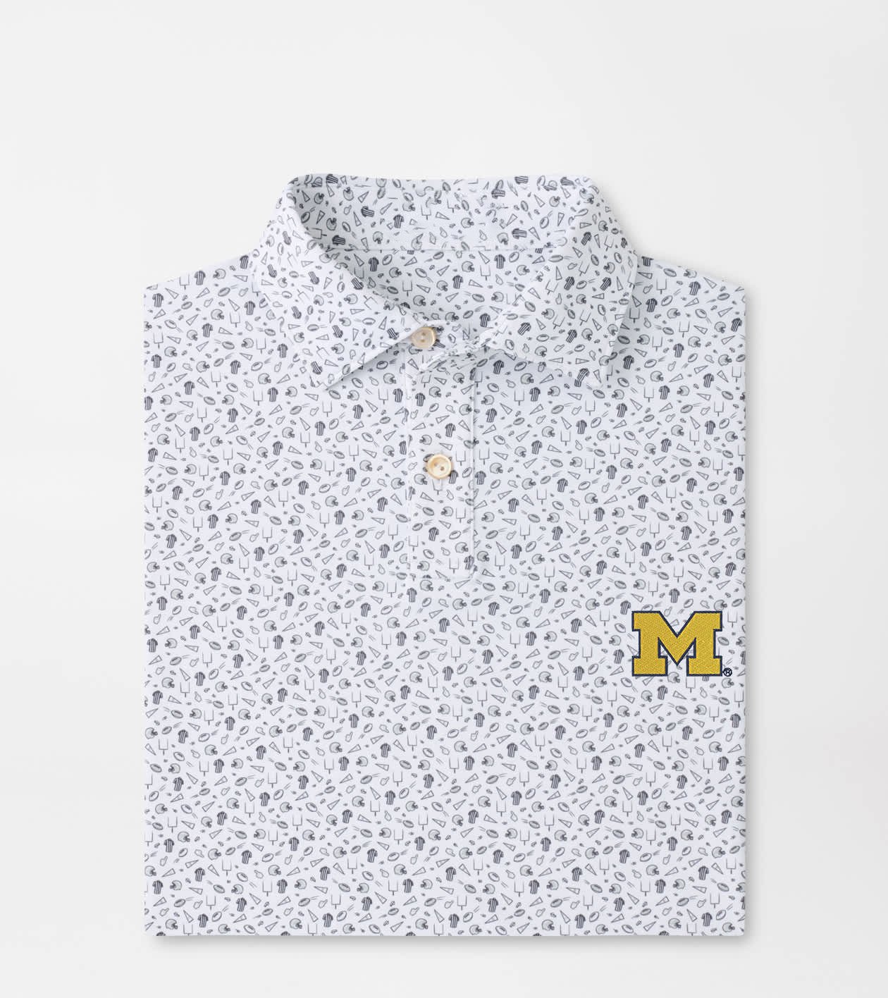 Peter Millar x Michigan Wolverines Merch Michigan Kick Off Polo Shirt Wolverines NCAA Clothing