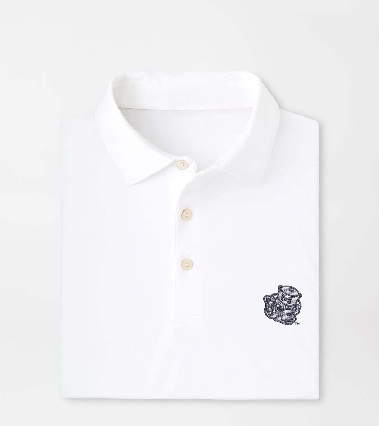 Peter Millar x Michigan Wolverines Merch Michigan Vault Solid Polo Shirt NCAA Athletic Apparel