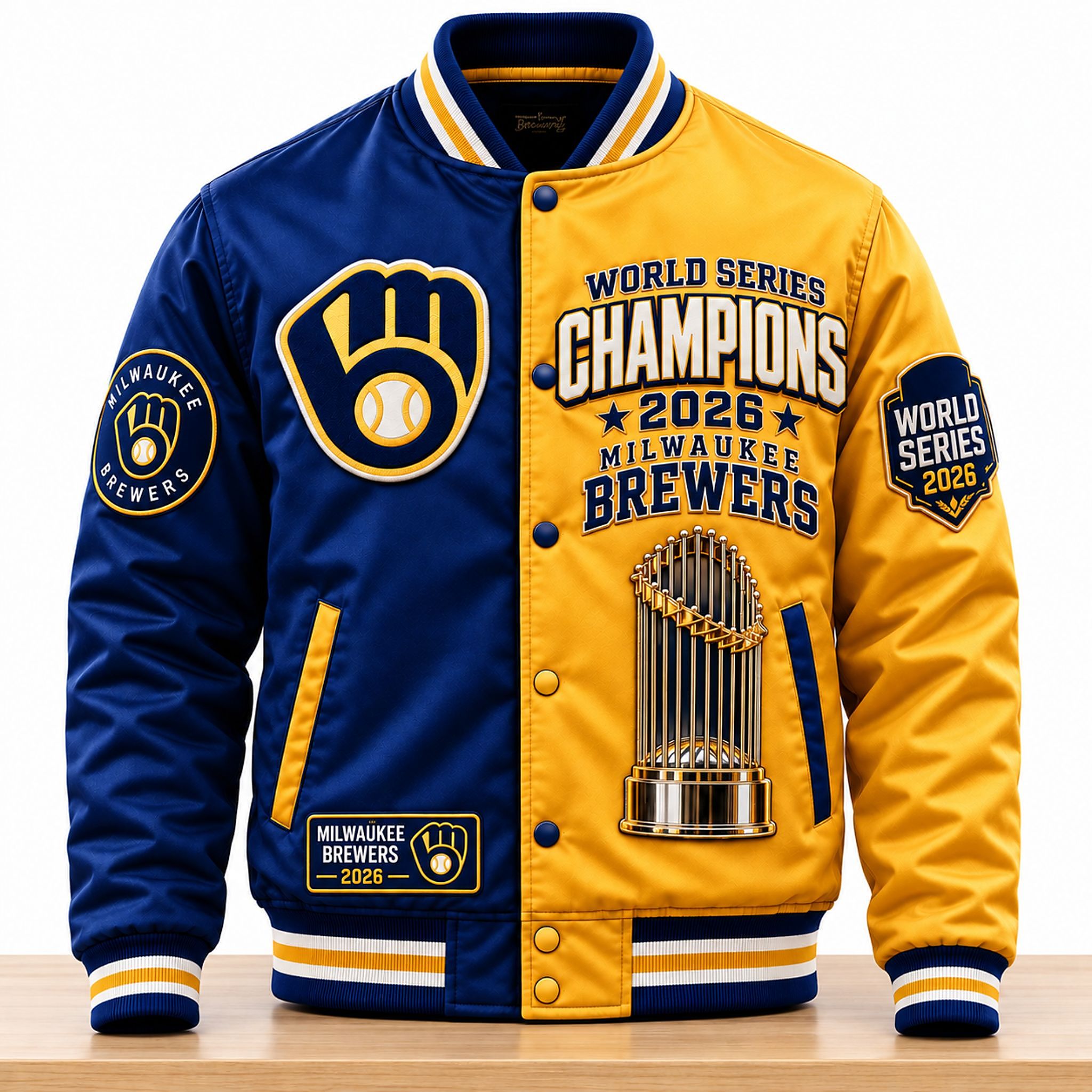 Milwaukee Brewers Merch 2026 World Series Champions Colorblock Jacket Milwaukee Brewers Clothing