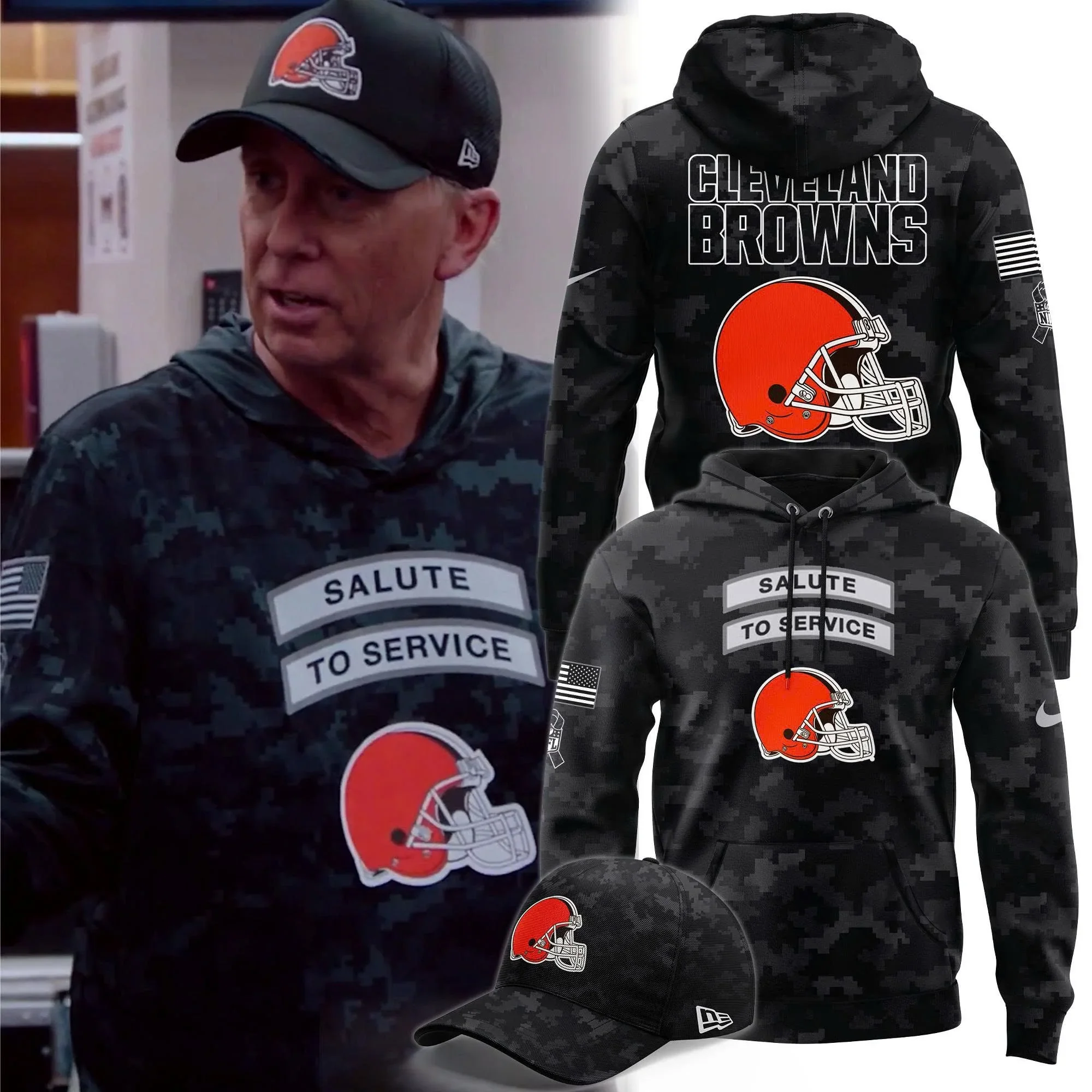 Cleveland Browns Merch Salute To Service Football Hoodie Cleveland Browns Apparel