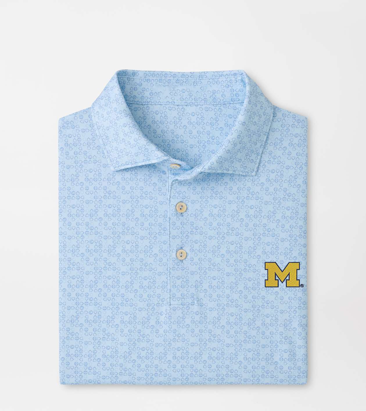 Peter Millar x Michigan Wolverines Merch Michigan Bases Loaded Polo Shirt NCAA Athletic Apparel