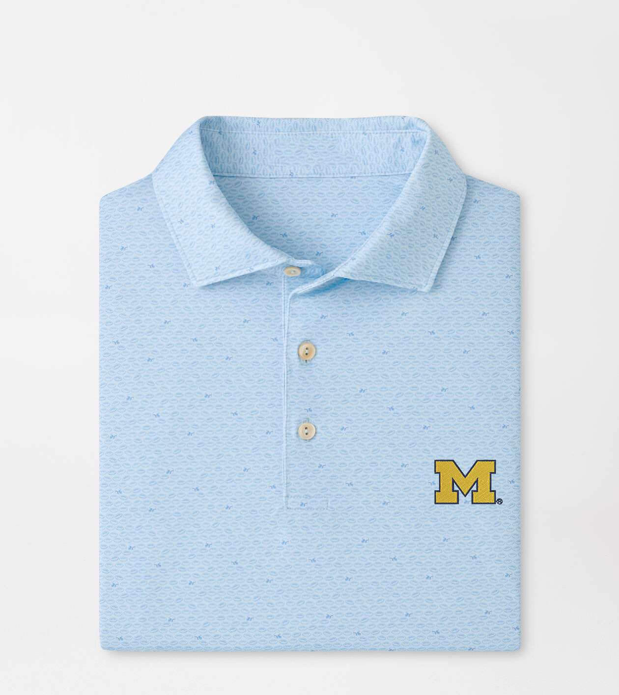 Peter Millar x Michigan Wolverines Merch Michigan On The Ball Polo Shirt NCAA Game Day Clothes