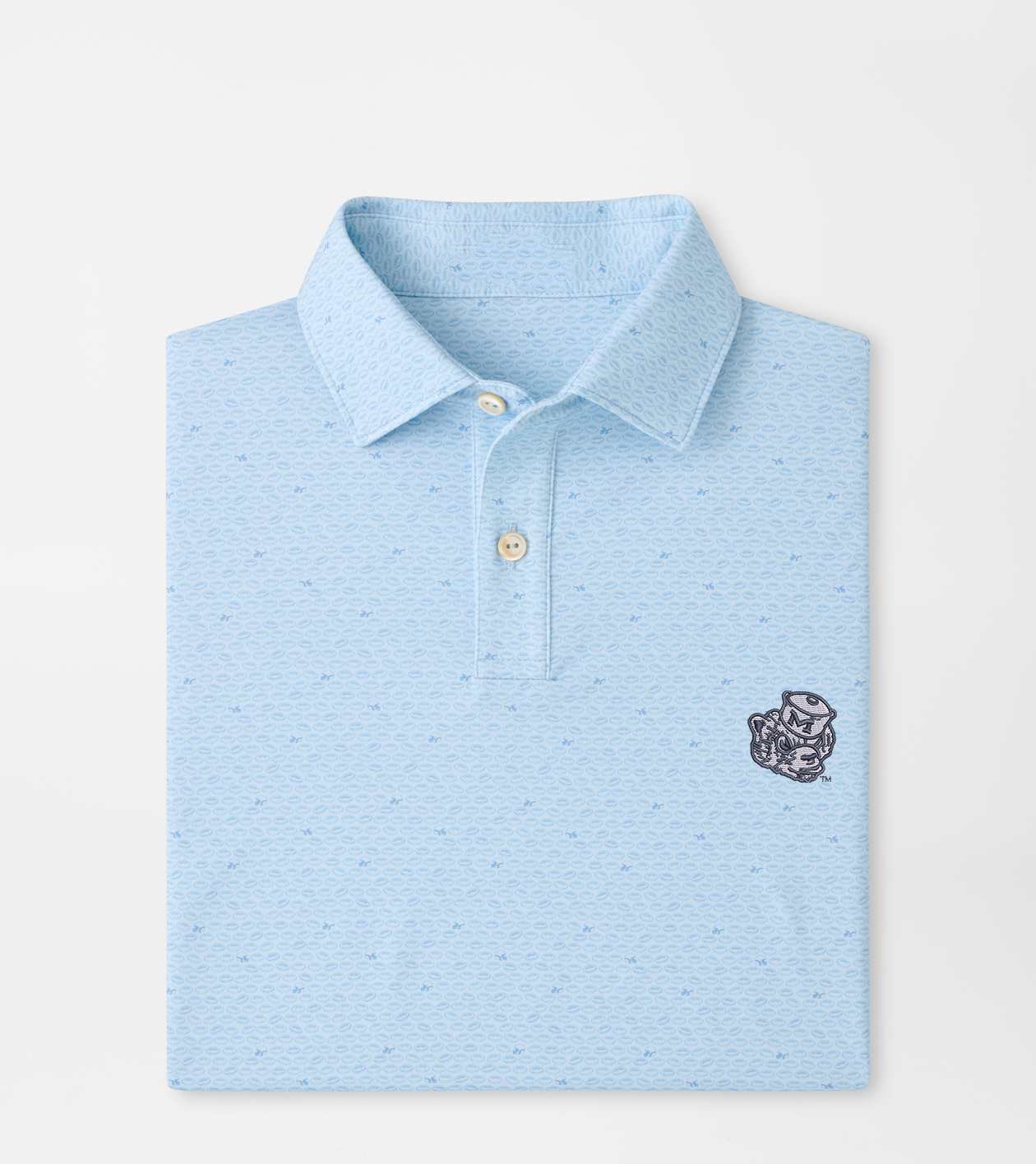 Peter Millar x Michigan Wolverines Merch Vault On The Ball Polo Shirt NCAA Michigan Attire