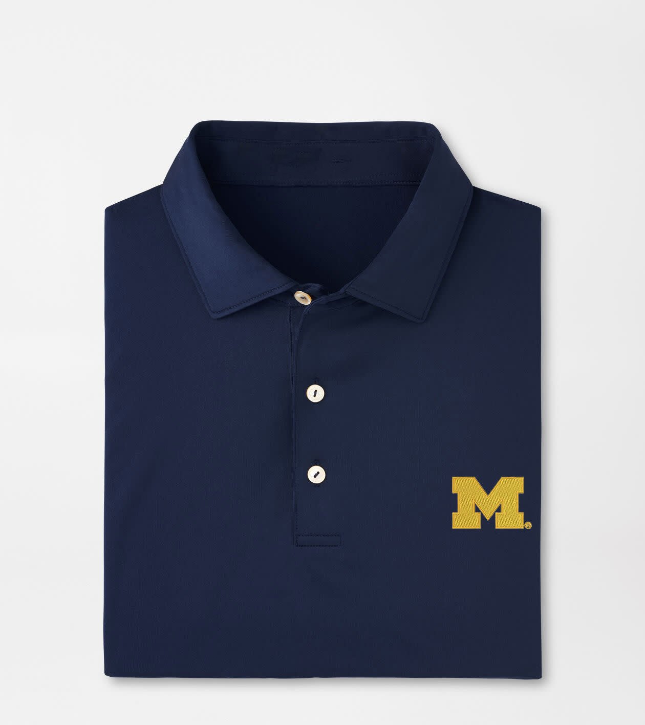 Peter Millar x Michigan Wolverines Merch Michigan Solid Polo Shirt NCAA Wolverines Clothing