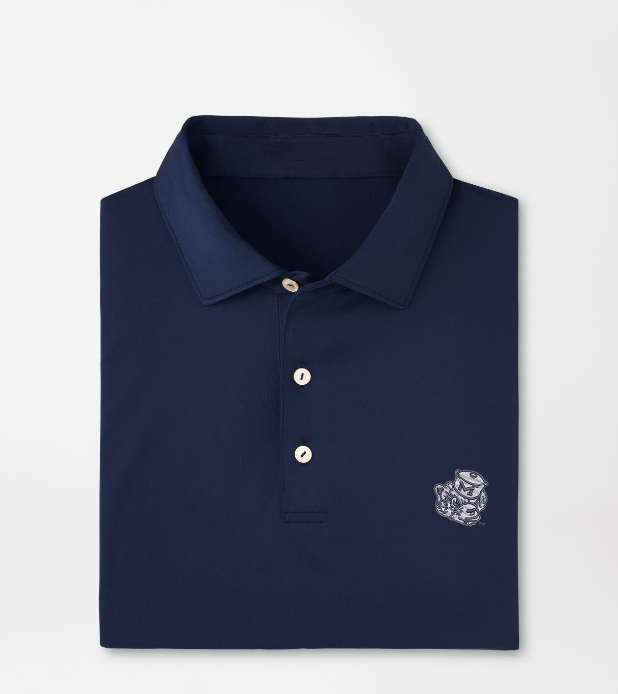 Peter Millar x Michigan Wolverines Merch Michigan Vault Solid Polo Shirt NCAA Wolverines Outfit