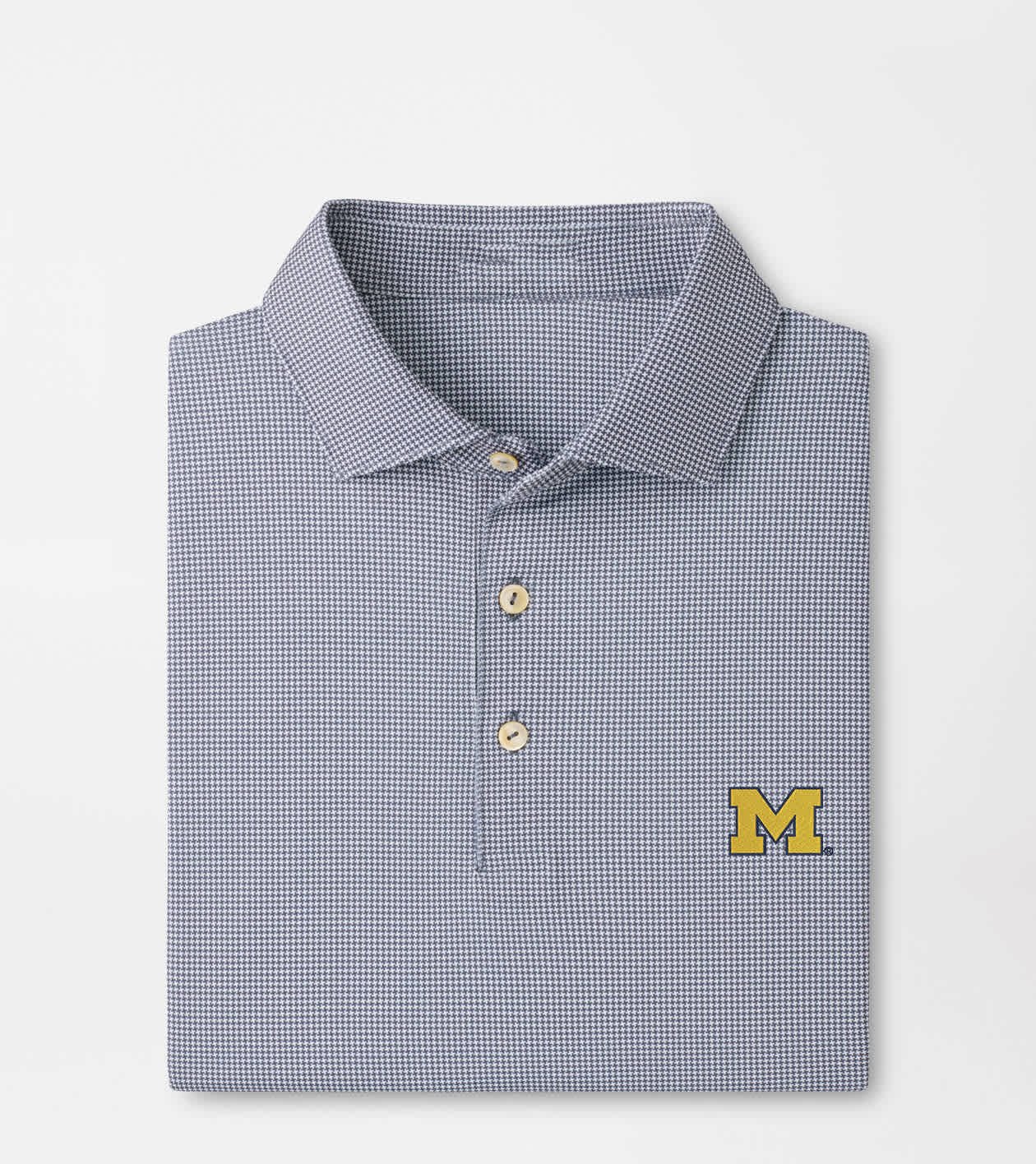 Peter Millar x Michigan Wolverines Merch Michigan Border Polo Shirt Wolverines NCAA Clothes