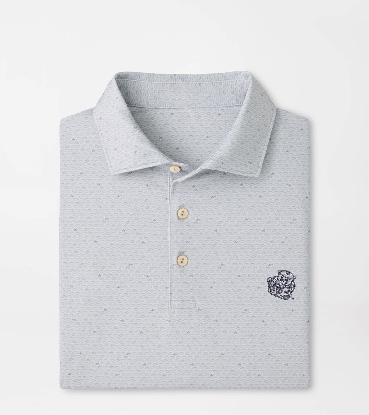 Peter Millar x Michigan Wolverines Merch Michigan Vault On The Ball Polo Shirt Game Day Clothes