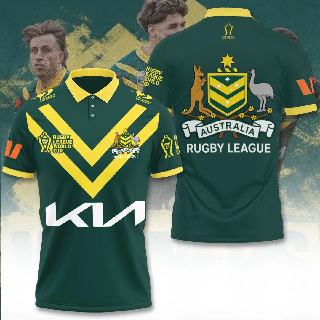 Australian Kangaroos Merch 2026 Rugby League World Cup Polo Shirt Rugby Lover Presents