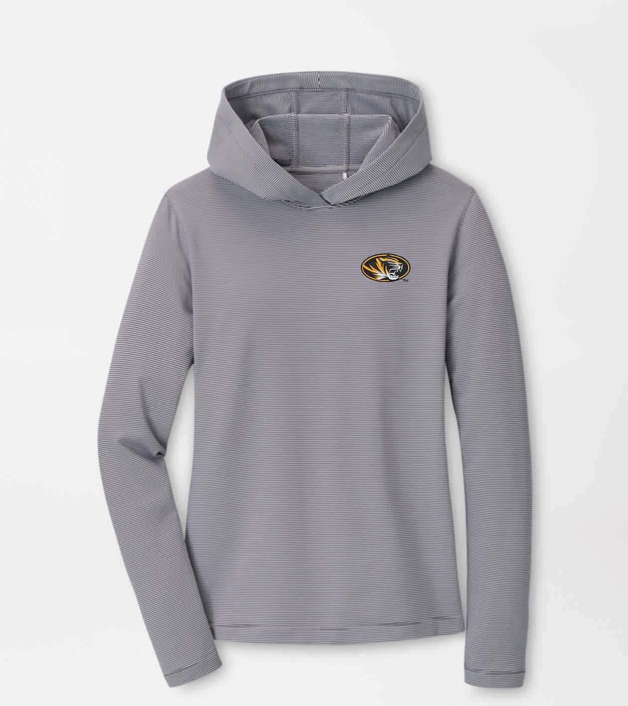 Peter Millar x Missouri Tiger Merch Pine Sugar Stripe Performance Hoodie Missouri Team Apparel