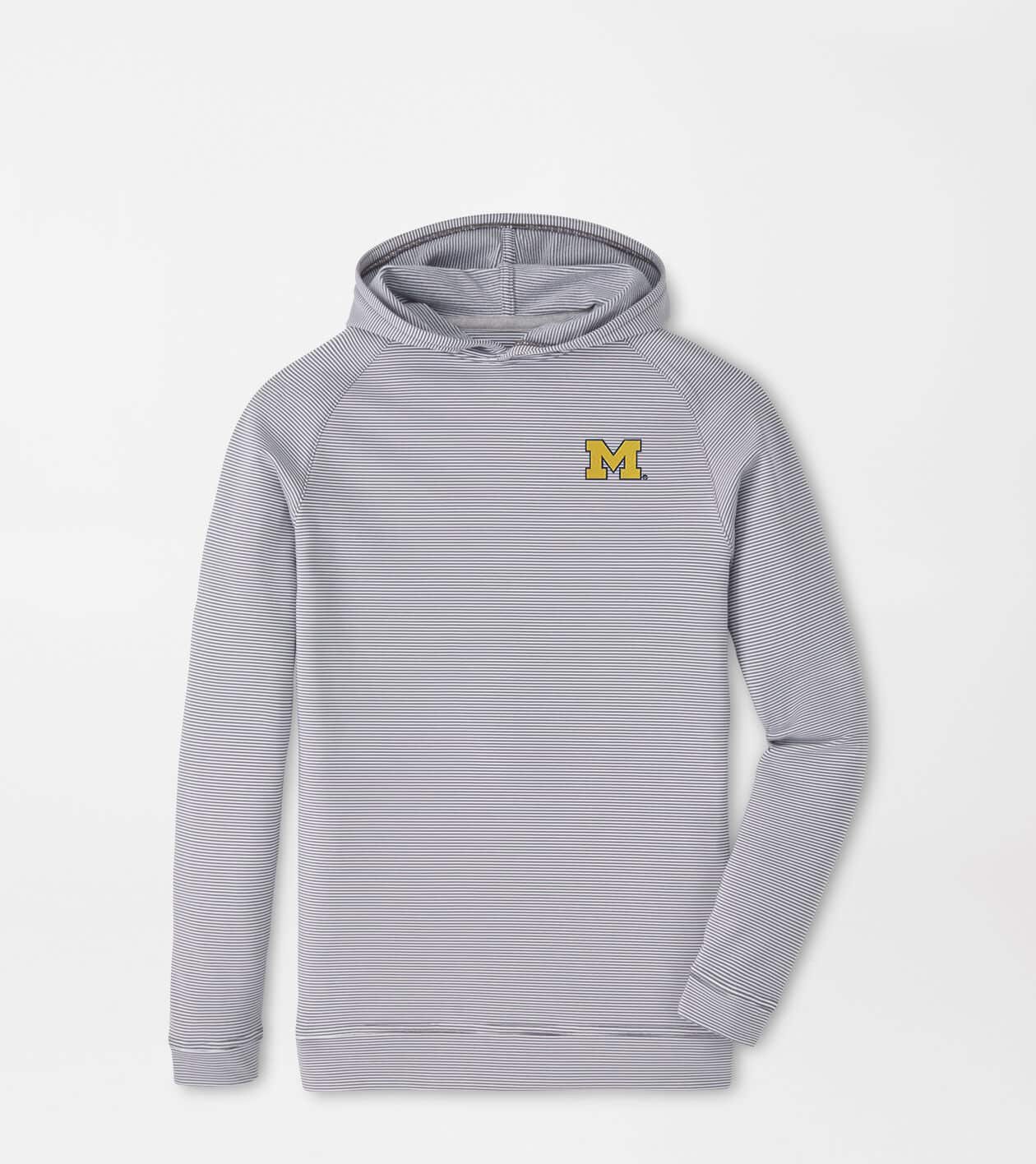 Peter Millar x Michigan Wolverines Merch Michigan Pine Sugar Stripe Hoodie Game Day Clothing