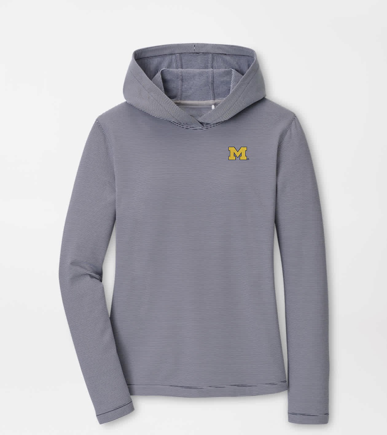 Peter Millar x Michigan Wolverines Merch Michigan Pine Sugar Stripe Hoodie NCAA Game Day Attire