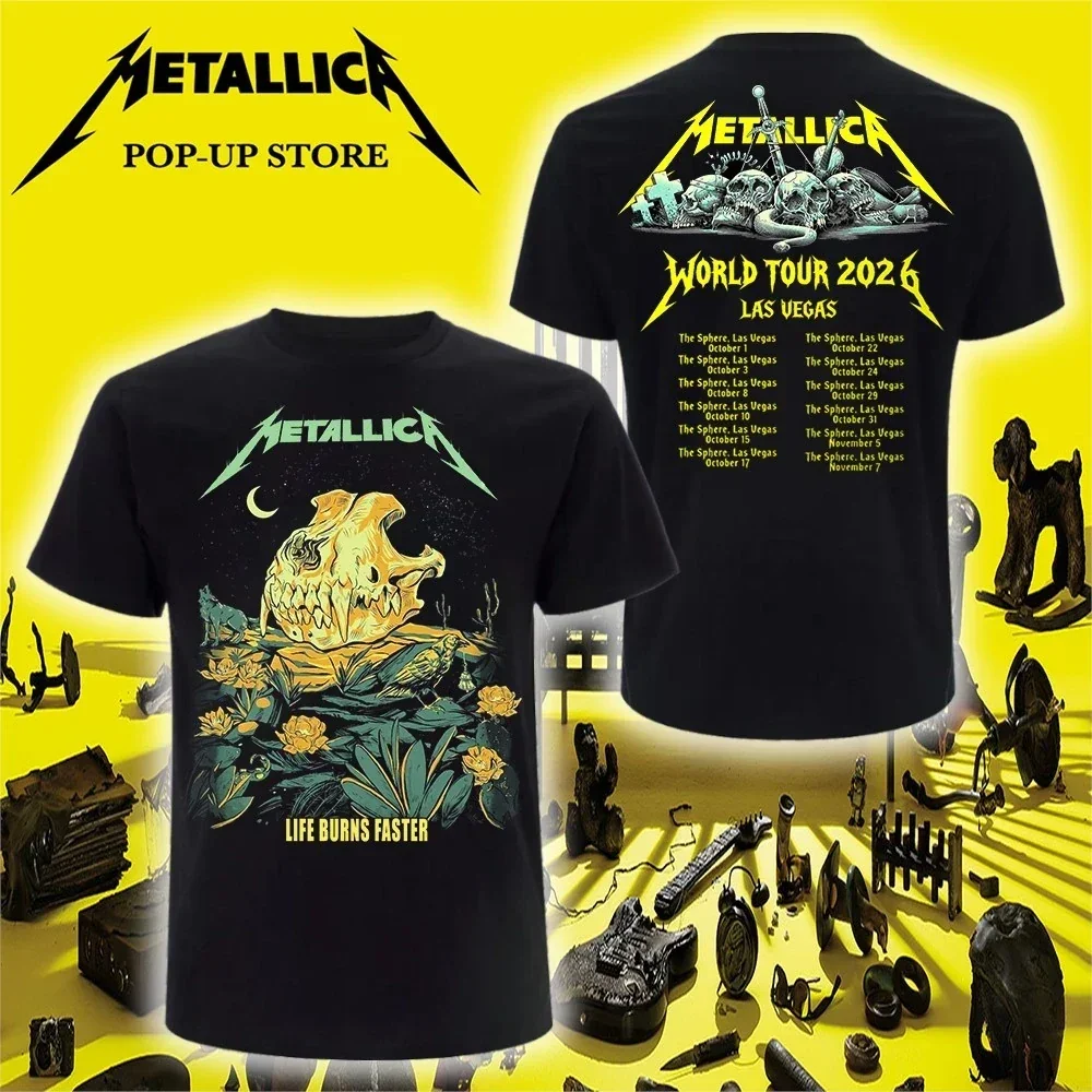 Metallica Merch Life Burns Faster Sphere Las Vegas Concert T-Shirt Metallica Concert Outfits