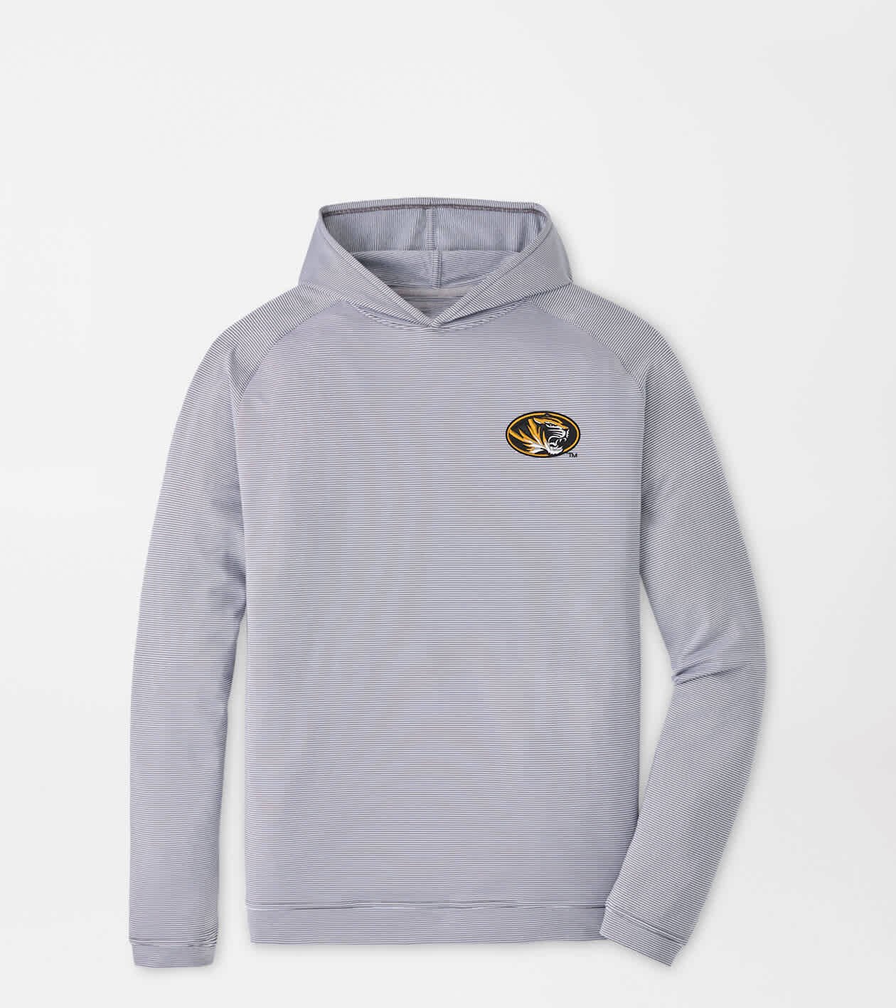 Peter Millar x Missouri Tiger Merch Pine Sugar Stripe Performance Hoodie Missouri Football Fan Gear