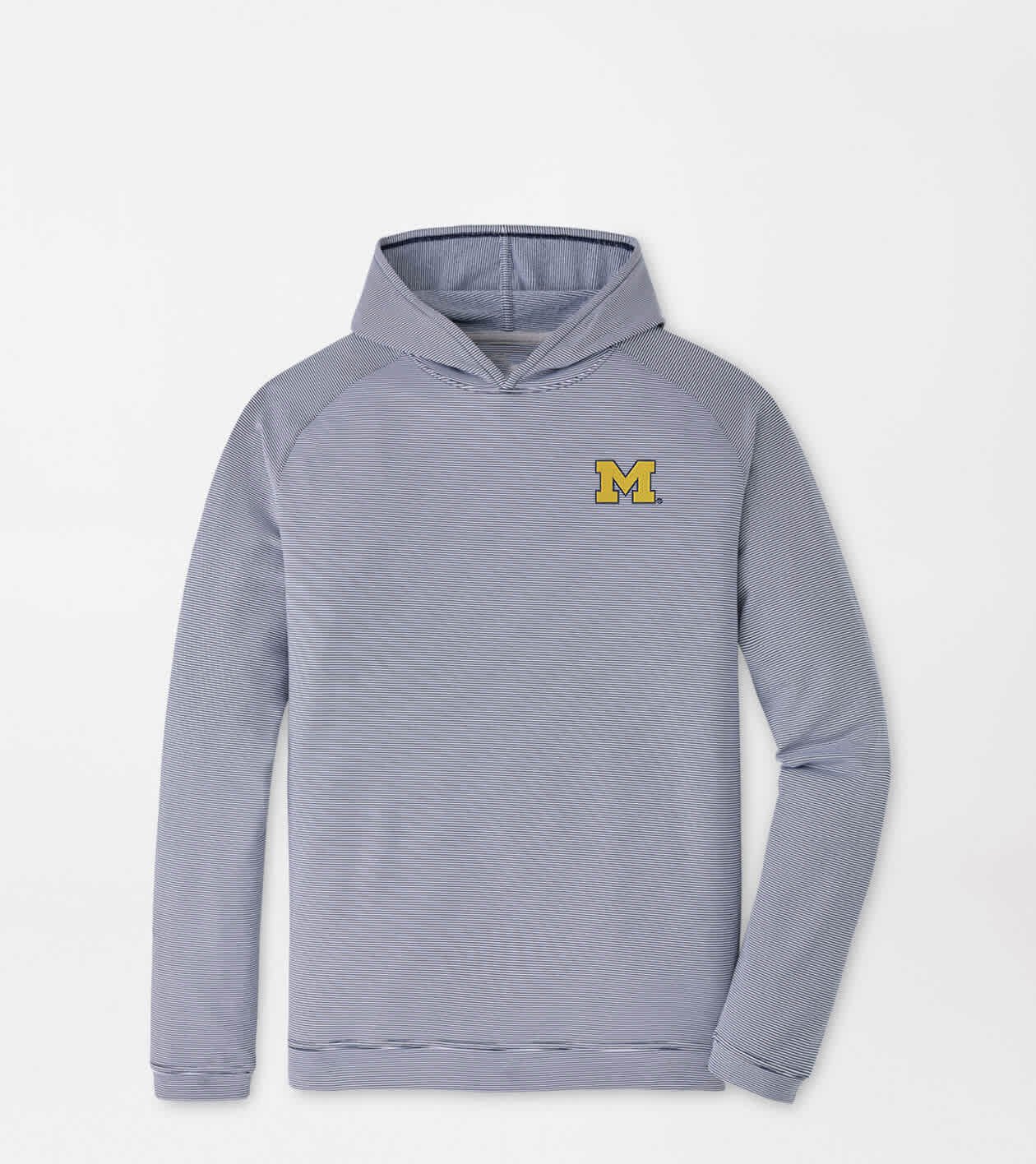 Peter Millar x Michigan Wolverines Merch Michigan Pine Sugar Stripe Hoodie Game Day Apparel