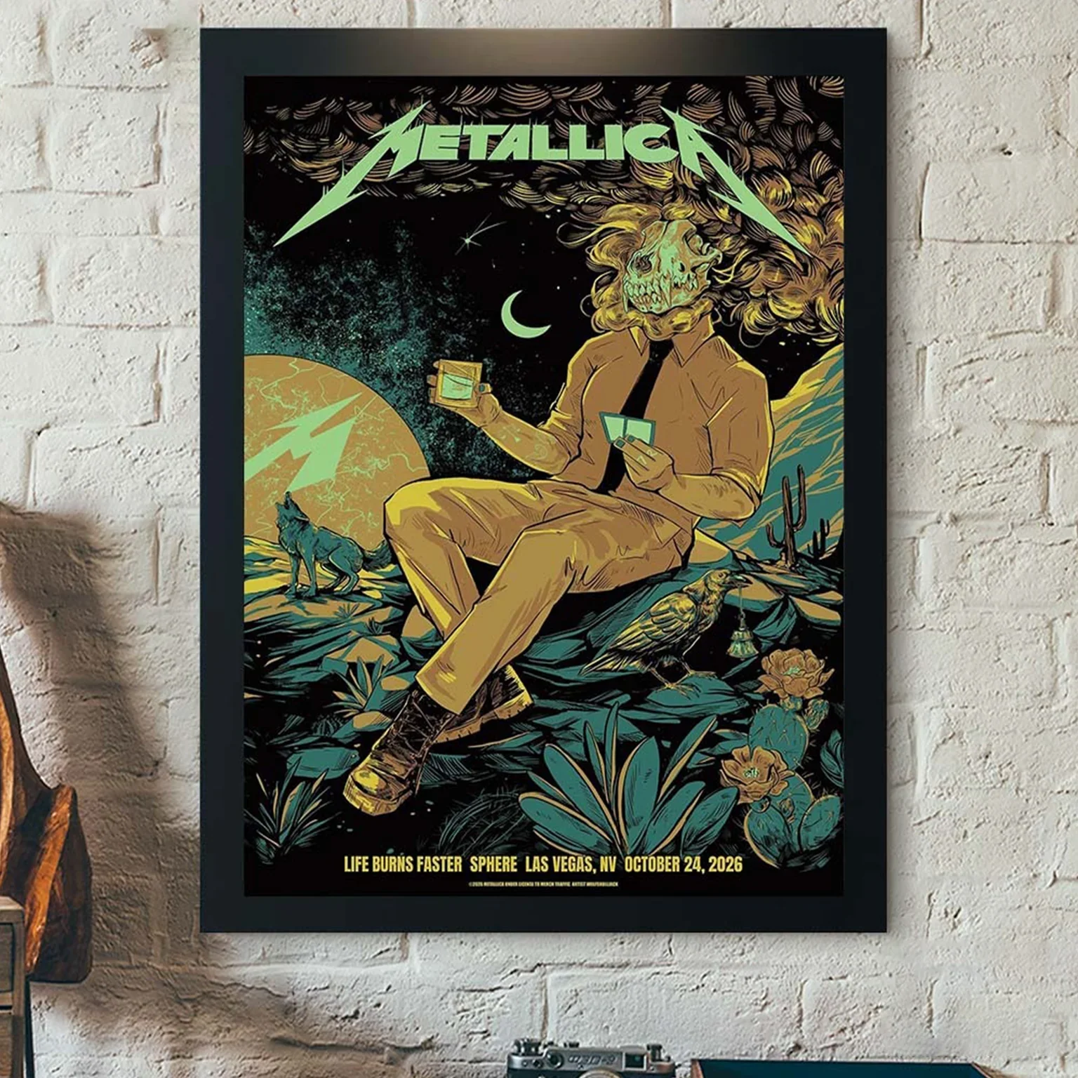 Metallica Merch Life Burns Faster Sphere Las Vegas Concert Poster Metallica Event Poster Fans Gift