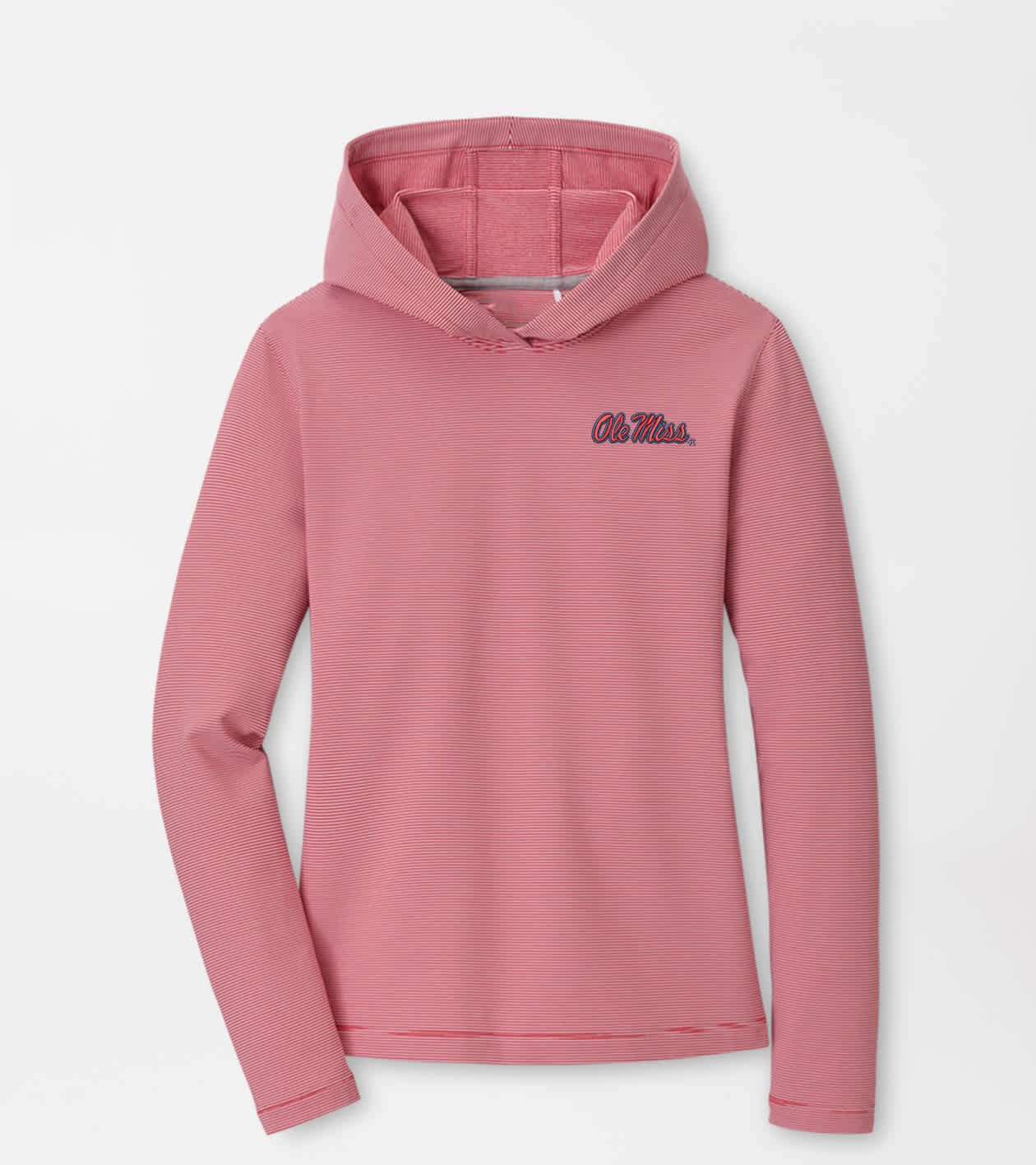 Peter Millar X Ole Miss Rebels Merch Ole Miss Pine Sugar Stripe Hoodie Rebels Game Day Apparel