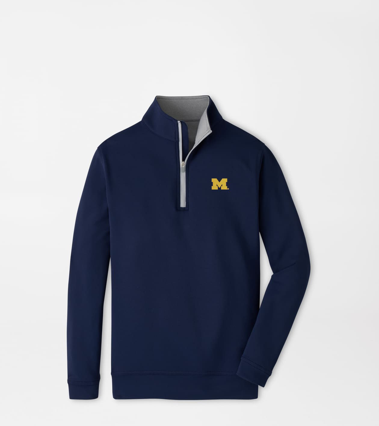 Peter Millar x Michigan Wolverines Merch Michigan Perth Zip Sweatshirt NCAA Wolverines Attire