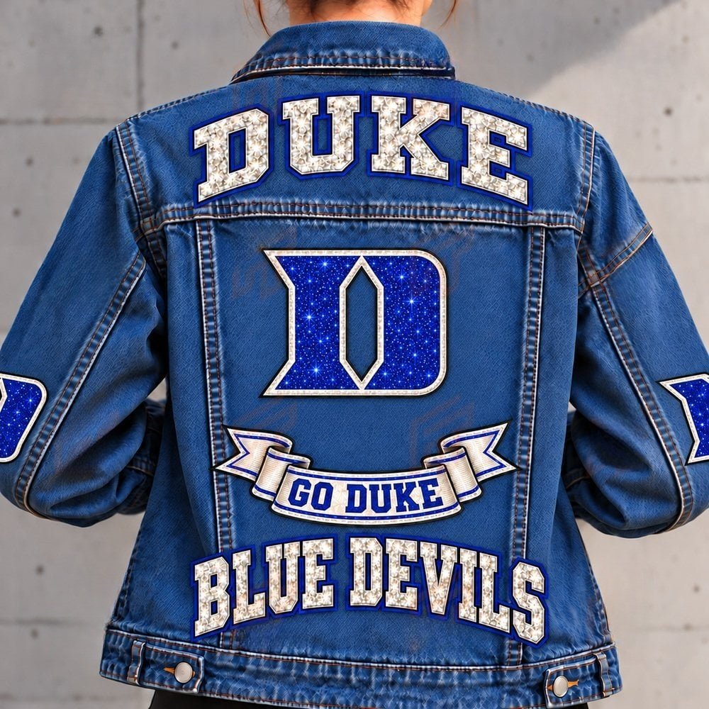 Duke Blue Devils Denim Jacket Blue Devils Game Wear Gift For Football Season