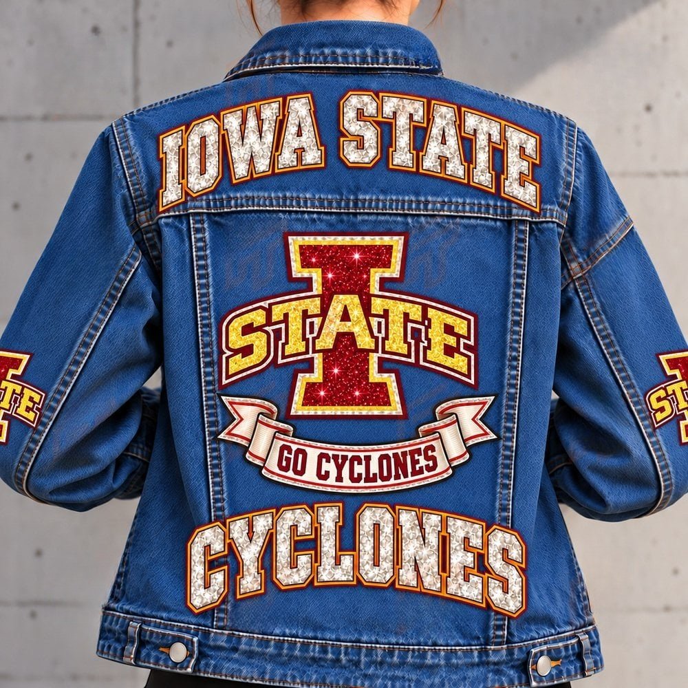 Iowa State Cyclones Denim Jacket Cyclones Pride Attire Gift For Match Day Fan