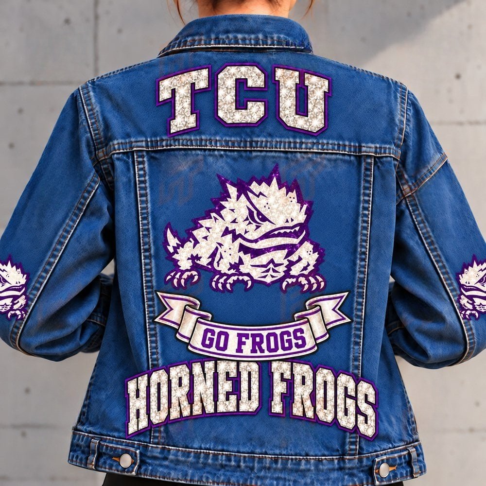 TCU Horned Frogs Denim Jacket Horned Frogs Football Outfits Gift For Match Day Outfit