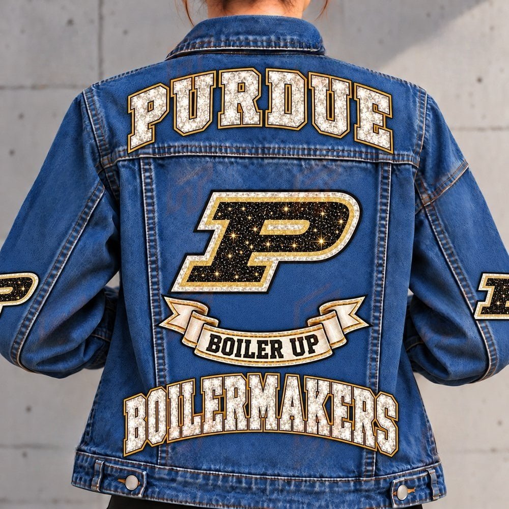 Purdue Boilermakers Denim Jacket Boilermakers Football Gear Sportswear Gift