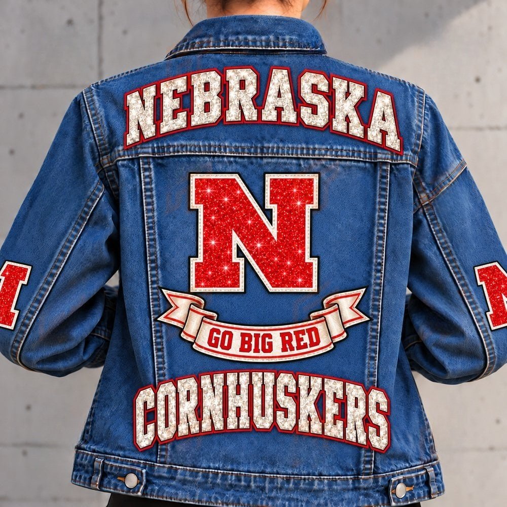 Nebraska Cornhuskers Denim Jacket Cornhuskers Football Pride Gear Sports Lovers Gift