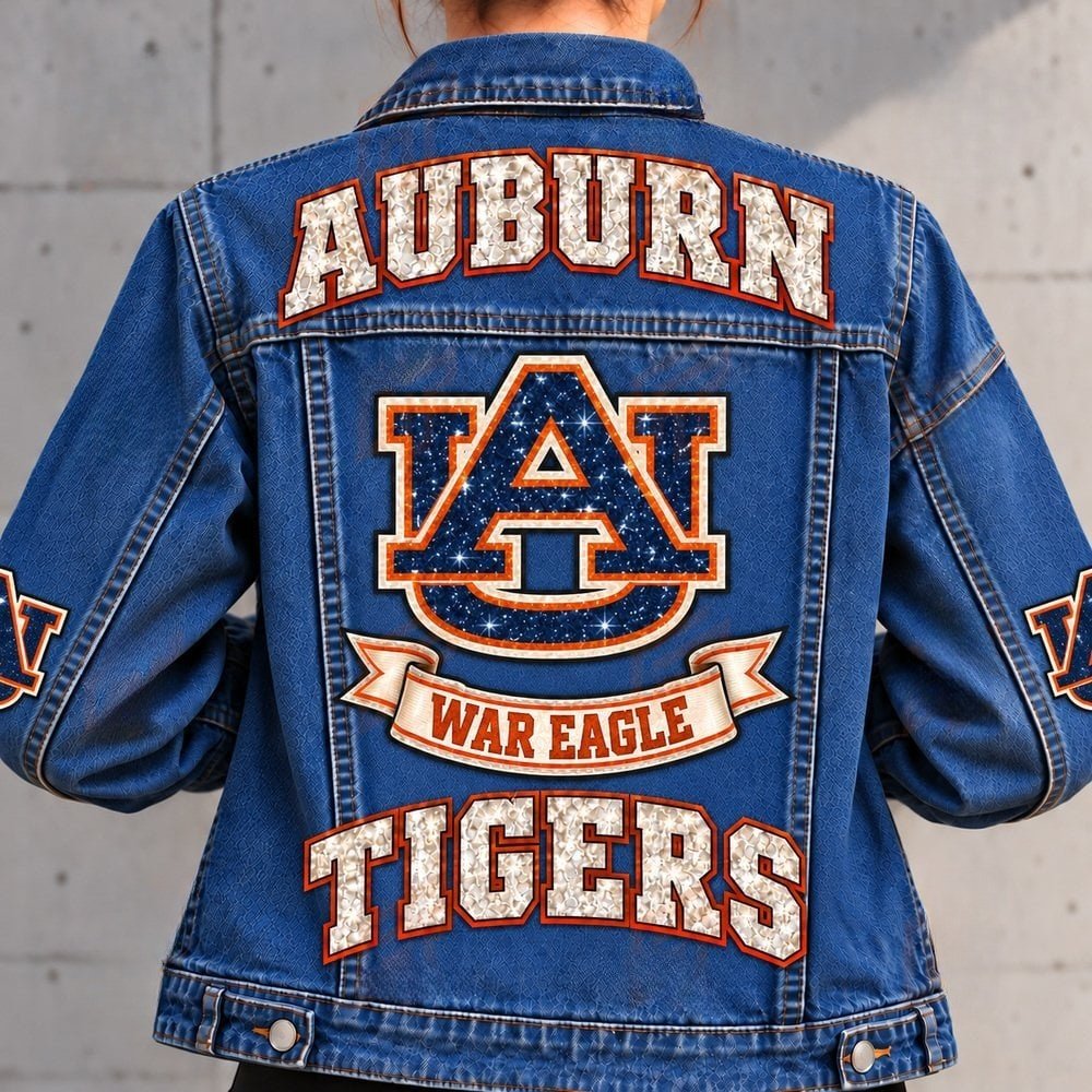Auburn Tigers Denim Jacket Auburn Tigers Game Clothes Gift For Match Day Outfit