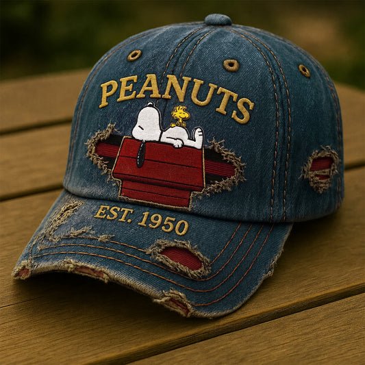 Peanuts Est 1950 Classic Cartoon Puppy And Little Bird Hat Christmas Snoopy Cap Gift