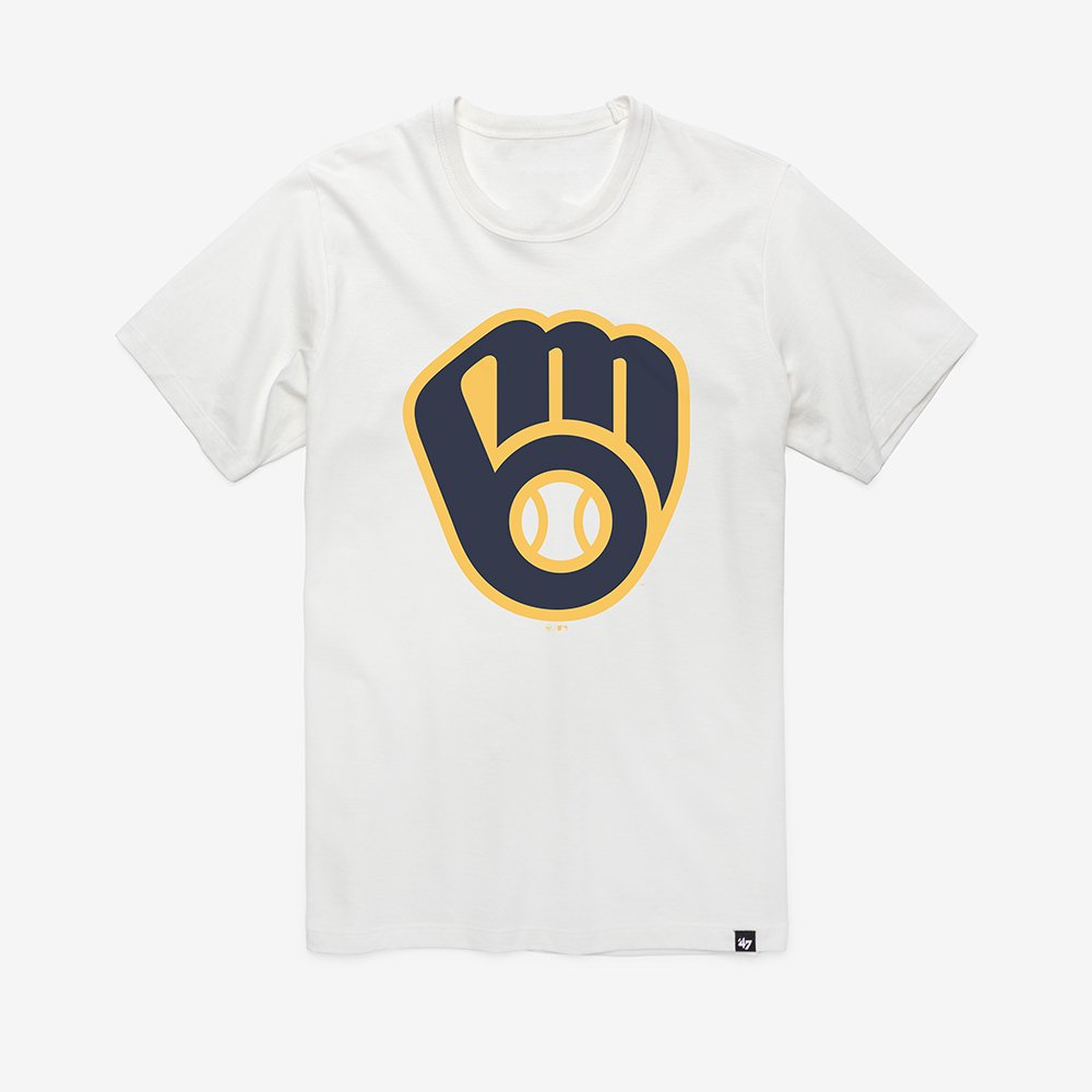 Milwaukee Brewers x 47 Brand Merch Imprint Franklin T-Shirt Brewers Game Gear Gifts