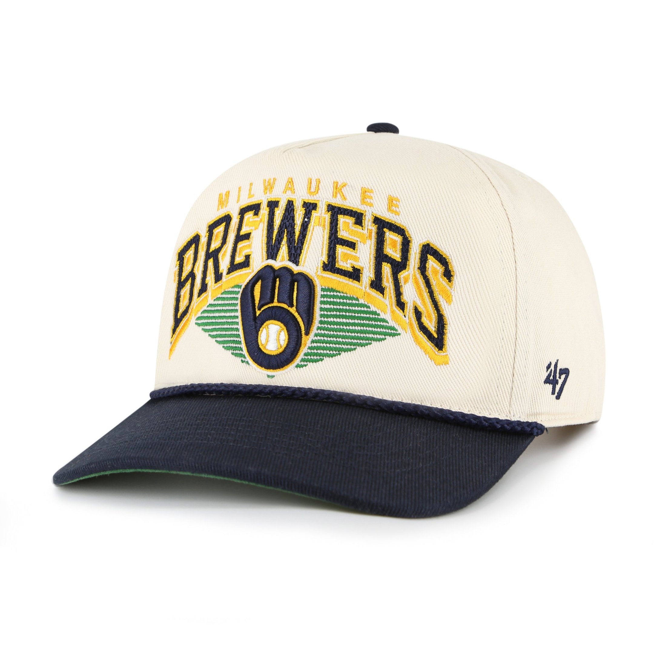 Milwaukee Brewers x 47 Brand Merch Pomona Two Tone Rope Hat Brewers Game Cap Fan Gift