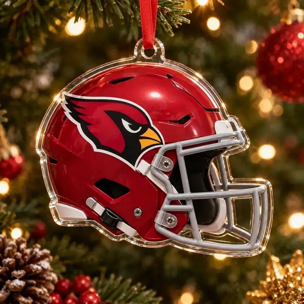 Arizona Cardinals Helmet Christmas Acrylic Ornament Football Team Holiday Tree Sports Collectible Gift