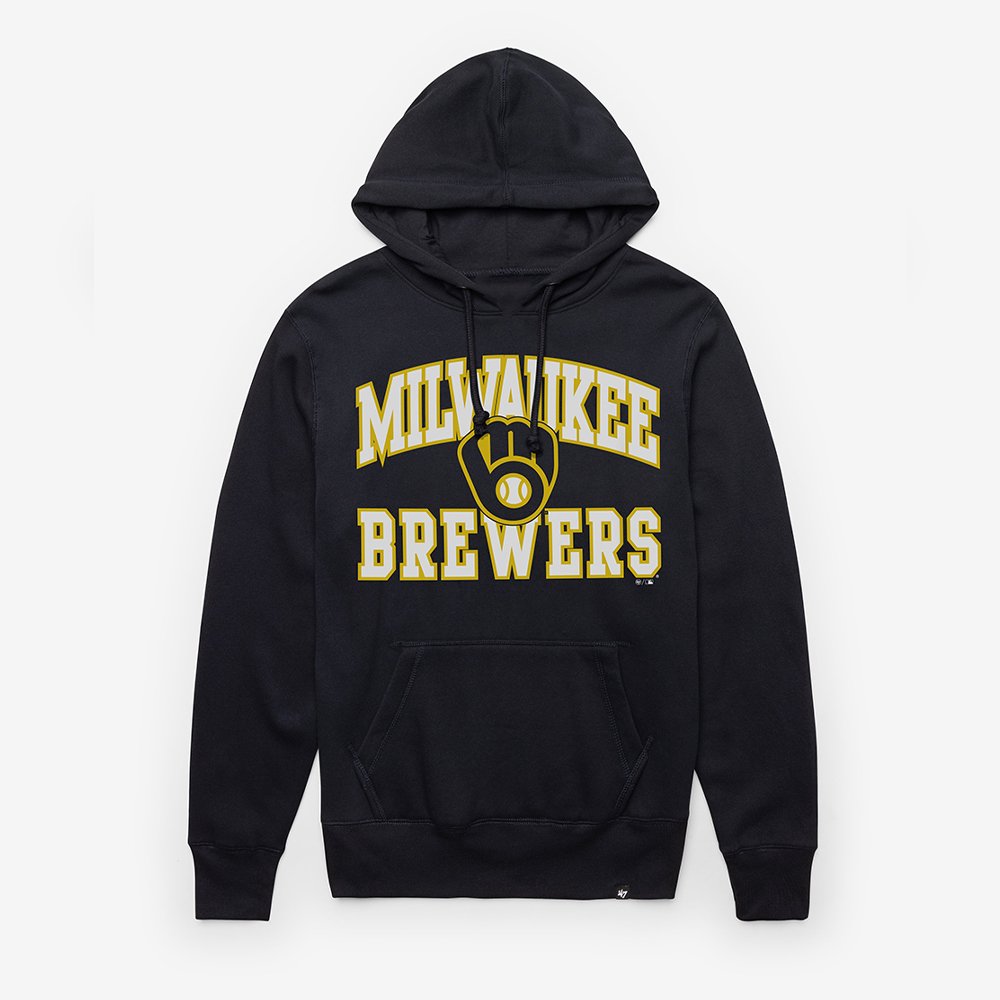 Milwaukee Brewers x 47 Brand Merch Velocity Headline Hoodie Brewers Game Apparel