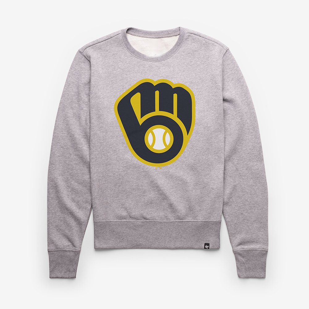 Milwaukee Brewers x 47 Brand Merch Imprint Sweatshirt Milwaukee Baseball Attire Gifts
