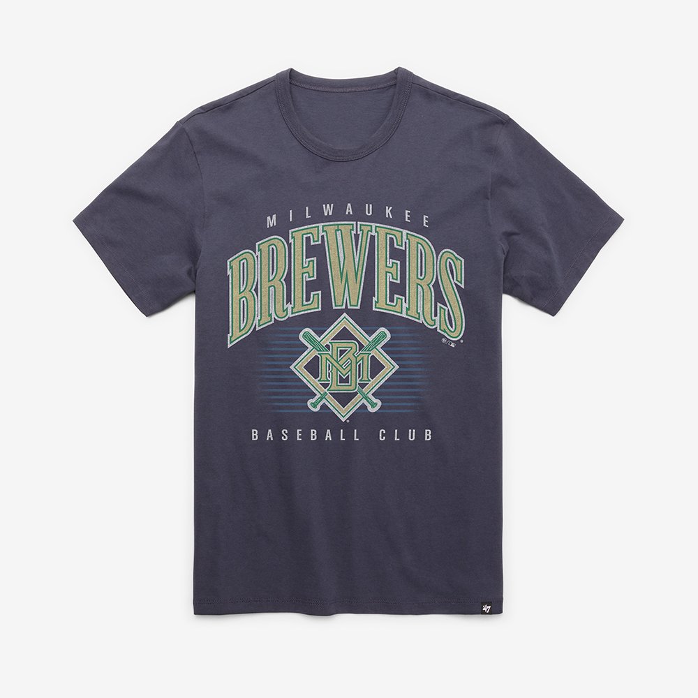 Milwaukee Brewers x 47 Brand Merch Cooperstown Double Header T-Shirt Brewers Fan Tee