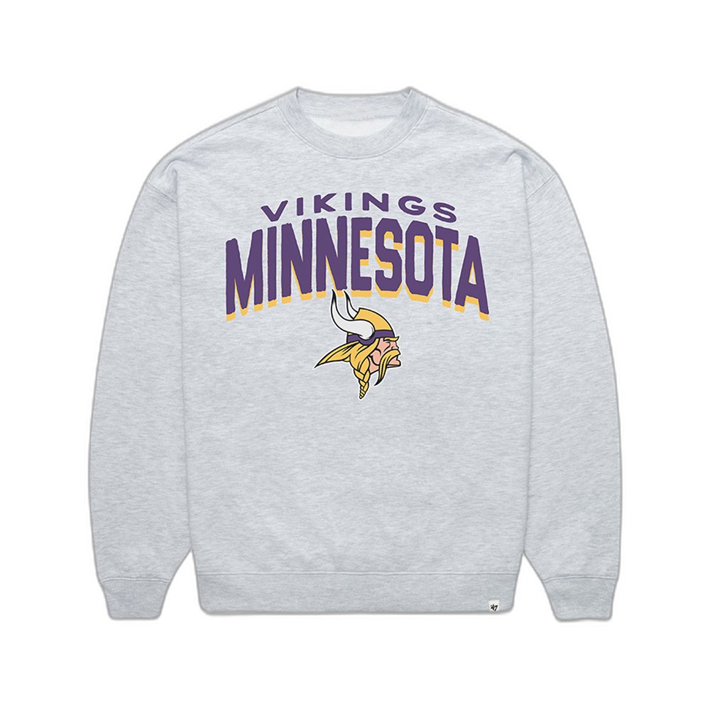 Minnesota Vikings x 47 Brand Merch Campus Arch Cloud Sweatshirt Vikings Game Apparel