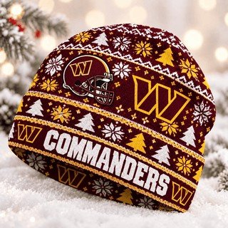 Washington Commanders Christmas Beanie Hat Commanders Game Hat Match Day Gift