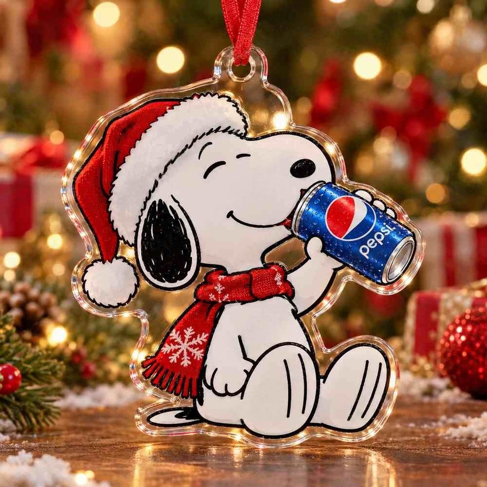 Snoopy Pepsi Soft Drink Christmas Acrylic Ornament Gift Ideas For Soda Collectors
