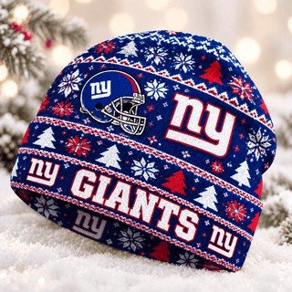 New York Giants Christmas Beanie Hat Giants Football Xmas Hat Gifts For Her