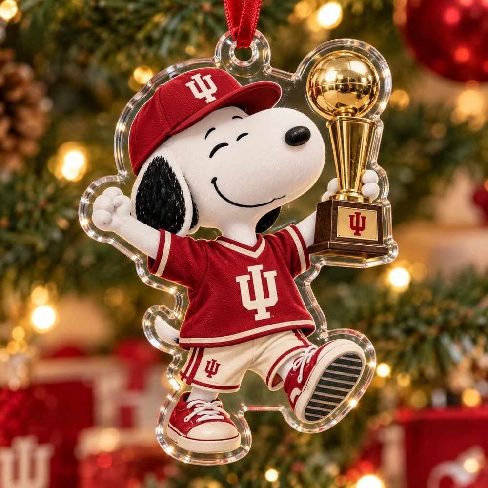 Snoopy Inter Milan Serie A Trophy Christmas Acrylic Ornament Holiday Soccer Keepsake Gifts