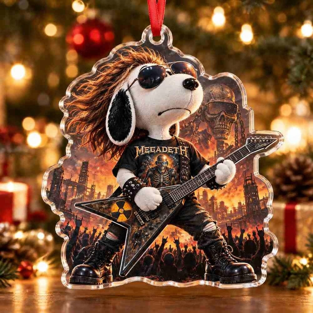 Snoopy Megadeth Heavy Metal Band Xmas Acrylic Ornament Husband Gifts Ideas