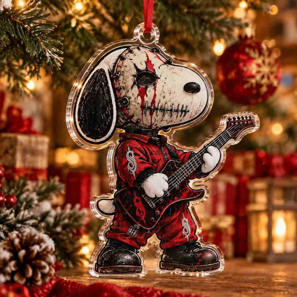 Snoopy Slipknot Heavy Metal Band Christmas Acrylic Ornament Gift For Boyfriend